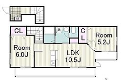 エルフズマンション 2LDKの間取図画像