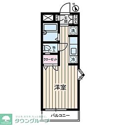 青葉台ハイツ ワンルームの間取図画像