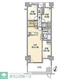 プラウドシティ宮崎台ウエストコート 3LDKの間取図画像
