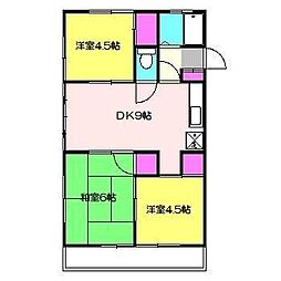 フラワーハイツ 3DKの間取図画像
