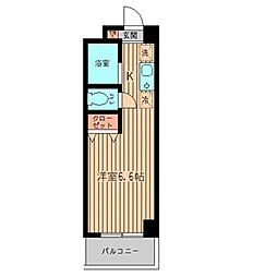 クラシコ鷺沼 ワンルームの間取図画像