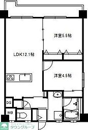安藤マンション 2LDKの間取図画像