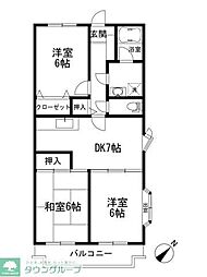 ドミール・オーク 3DKの間取図画像