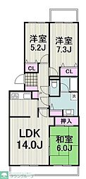 エスポワール松風台2番館 3LDKの間取図画像