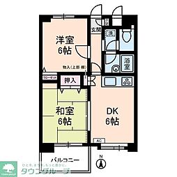 カピトール川崎1 2DKの間取図画像