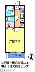 クリスタルローズ梶ヶ谷 1Kの間取図画像