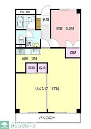 メゾン藤が丘 1LDKの間取図画像