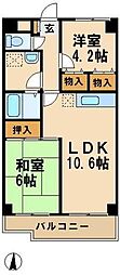 ファインサイト・市が尾 2LDKの間取図画像