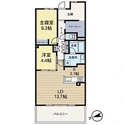 パークホームズ湘南茅ヶ崎海岸 2LDKの間取図画像