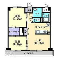 ハアラン一ノ宮 504 ｜ 岡山県岡山市北区一宮（賃貸マンション2LDK・5階・63.00㎡） その2