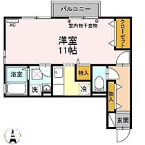 フェイバリット　フラット A102 ｜ 岡山県岡山市北区西市（賃貸アパート1R・1階・35.96㎡） その2