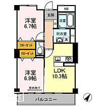 coco ferme 103 ｜ 岡山県岡山市北区大安寺東町（賃貸アパート2LDK・1階・58.96㎡） その2