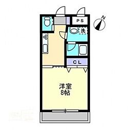 HARLAN一ノ宮 1Kの間取図画像