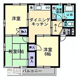 メゾニティブラッサムF 3DKの間取図画像