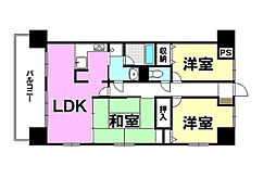 ライオンズマンション西古松 3LDKの間取図画像