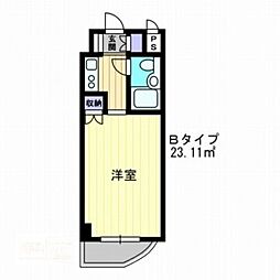 アルファ京町 1Kの間取図画像