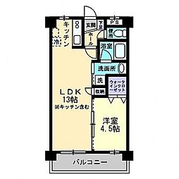 下中野S-1ビル 1LDKの間取図画像