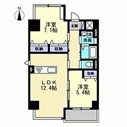 アルストロメリア 1003号室 10階2LDKの間取り