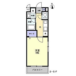 ミモザヒルズ岡山医大南 1Kの間取図画像