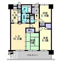アルファステイツ幸町 3LDKの間取図画像