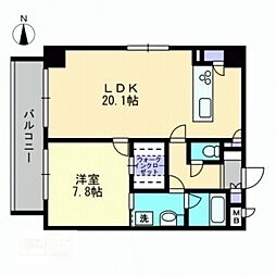 ハアラン表町 1LDKの間取図画像