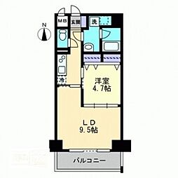 ハアラン表町 1LDKの間取図画像