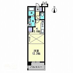 アルファレガロ岡山駅前 ワンルームの間取図画像