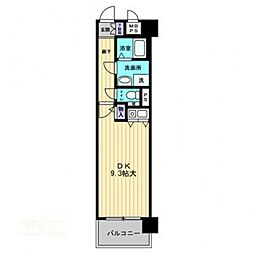 朝日プラザ岡山サウスフロント ワンルームの間取図画像