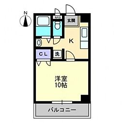 エレガンス京町 1Kの間取図画像