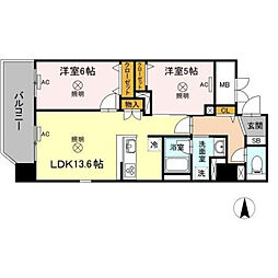TWINTOWERSSELINA 2LDKの間取図画像