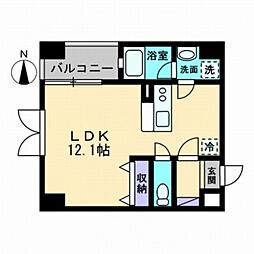 ハイストップ表町 ワンルームの間取図画像