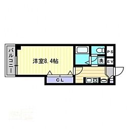 アンブシュール京橋 1Kの間取図画像