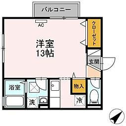フォレストバレーB ワンルームの間取図画像