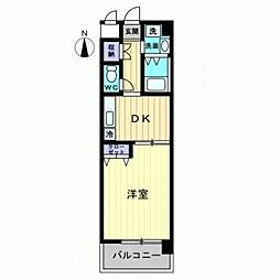 グレース島田本町 1DKの間取図画像