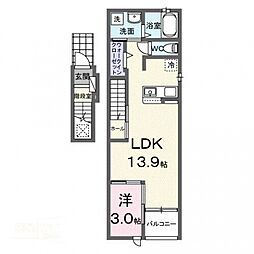 マーベラスK3 1LDKの間取図画像