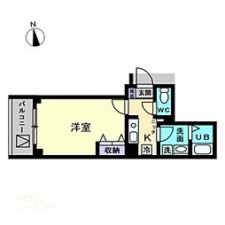 ラウレアM&F 1Kの間取図画像