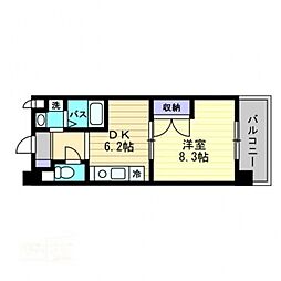 アトーレ野田 1DKの間取図画像