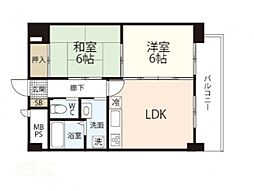 アンブシュール京橋 2LDKの間取図画像