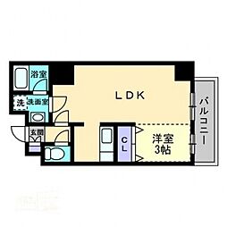 LST表町3 1LDKの間取図画像