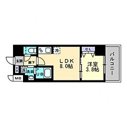 S-RESIDENCE表町 1LDKの間取図画像