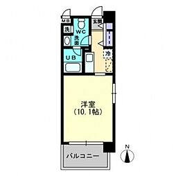 AXiS伊島 1Kの間取図画像