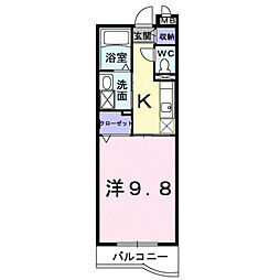 ベル・シャンブル 1Kの間取図画像