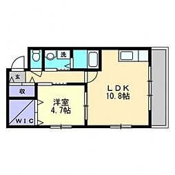 Casaあくら通り 1LDKの間取図画像