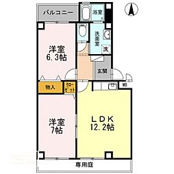 ツインカーサ2 2LDKの間取図画像