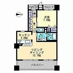 アルファステイツ桃太郎大通り 1LDKの間取図画像