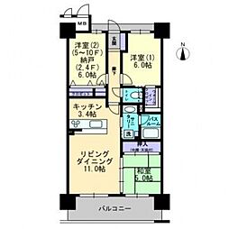 アルファステイツ中島田 2SLDKの間取図画像