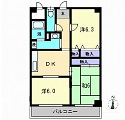ジュアン三条 3DKの間取図画像