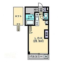 富士エクシブ 1階ワンルームの間取り