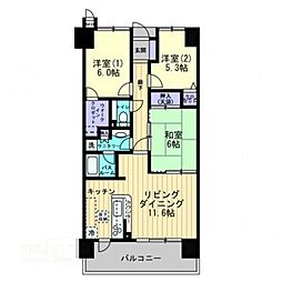アルファステイツ太田III 3階3LDKの間取り