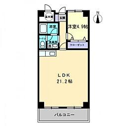 アーバン茜 1LDKの間取図画像
